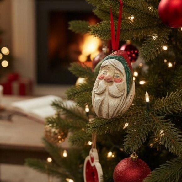 House Of Hatten Other - Carved wood Santa Claus ornament by House of Hatten 1988 Folk Art